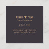 クラシーモダンカスタムホースファームウマ科の スクエア名刺 (裏面)