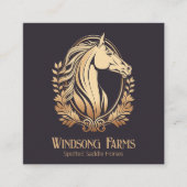 クラシーモダンカスタムホースファームウマ科の スクエア名刺 (正面)