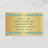 クラシーモダンフローララグジュアリースパークルシアン金ゴールド 名刺 (裏面)