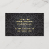 クラシーモダンフローララグジュアリースパークルブラック金ゴールド 名刺 (裏面)