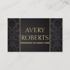 クラシーモダンフローララグジュアリースパークルブラック金ゴールド 名刺