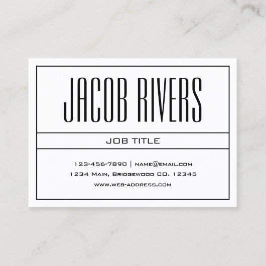 クラシーモダンプロフェッショナルブラック&ホワイト 名刺 (正面)