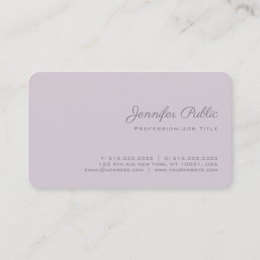 クラシーモノグラムプレーンラグジュアリー美しいサロンマネージャ 名刺 (裏面)