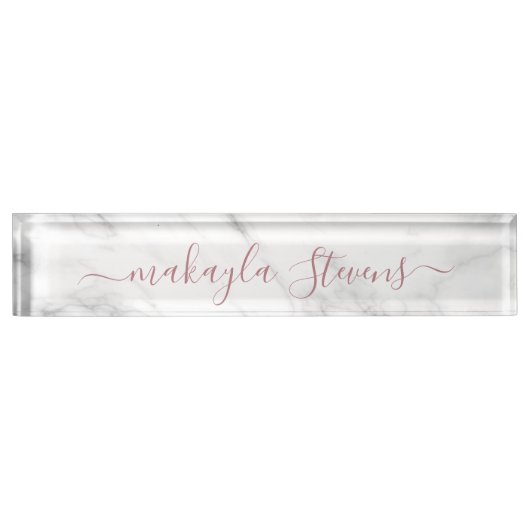 クラシーラグジュアリーガーリーマーブル名前をカスタムする デスクネームプレート (正面)