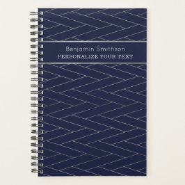 クラシーラグジュアリー抽象芸術ネイビーブルーグレープロフェッショナル プランナー手帳