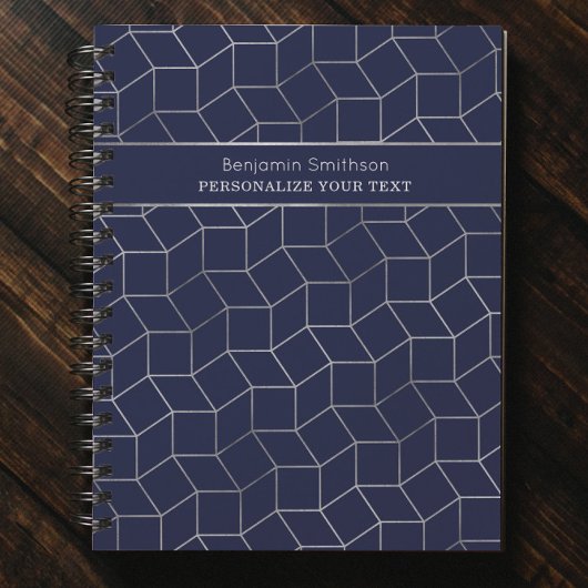 クラシーラグジュアリー抽象芸術ネイビーブルーグレープロフェッショナル プランナー手帳