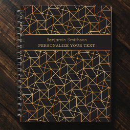 クラシーラグジュアリー抽象芸術ブラック金ゴールドプロフェッショナル プランナー手帳