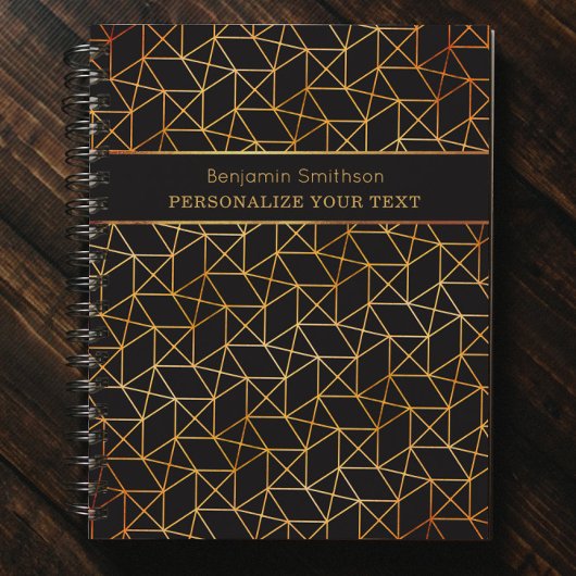 クラシーラグジュアリー抽象芸術ブラック金ゴールドプロフェッショナル プランナー手帳