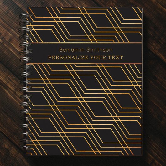 クラシーラグジュアリー抽象芸術ブラック金ゴールドプロフェッショナル プランナー手帳