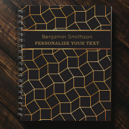 クラシーラグジュアリー抽象芸術ブラック金ゴールドプロフェッショナル プランナー手帳