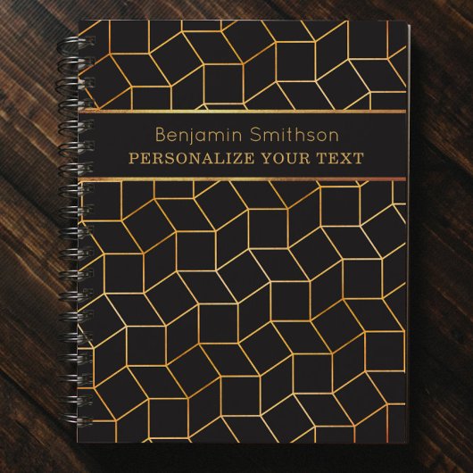 クラシーラグジュアリー抽象芸術ブラック金ゴールドプロフェッショナル プランナー手帳