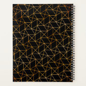 クラシーラグジュアリー抽象芸術ブラック金ゴールドプロフェッショナル プランナー手帳 (裏面)