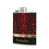 クラシーレッドレオパードアニマルプリント フラスク (左)