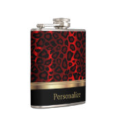 クラシーレッドレオパードアニマルプリント フラスク (右)