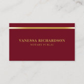 クラシーレッド&金ゴールドラグジュアリープロフェッショナル公証人 名刺 (正面)