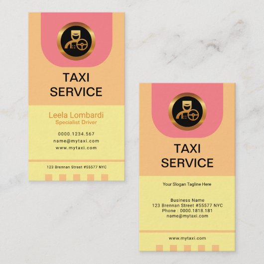 クラシーレディーズタクシー運転手のパステルズ 名刺 (正面/裏面)