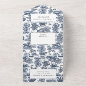 クラシーヴィンテージシックエレガントブルーホーストワール オールインワン招待状 (外側)