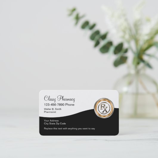 クラシー小売薬局デザイン 名刺 (スタンド正面)