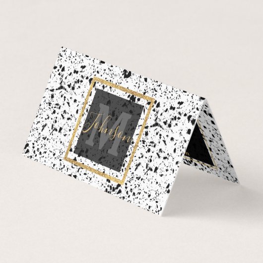 クラシー白黒マーブルテラッツォ 名刺 (正面)