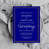 クラシー結婚のネイビーブルーの招待状 招待状