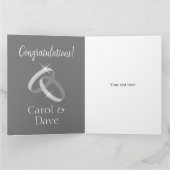 クラシー結婚のリングの黒と白のグリーティングカード カード (内部)