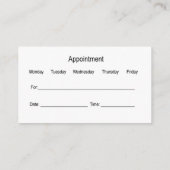 クラシー耳鼻咽喉ドクターアポイントメント 名刺 (裏面)