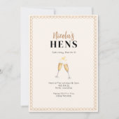 クラシー金ゴールドシャンパンヘンパーティの招待状 招待状 (正面)