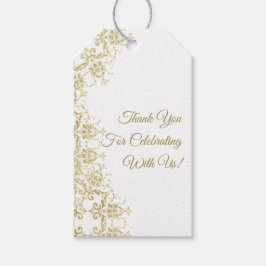 クラシー金ゴールドダマスク誕生日 ギフトタグ