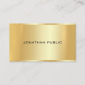 クラシー金ゴールドルックプロフェッショナルモダンテンプレートシック 名刺 (正面)