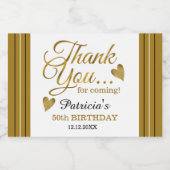 クラシー金ゴールド50th誕生日サンキュークラシックラウンド スパークリングワインラベル (シングルラベル)