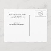 クラシー&おもしろいひまわりイエローブライダルシャワー招待状 インビテーションポストカード (裏面)