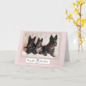 クラシー・ガールズ・衣服・パールズ・ノート・カード カード (黄色い花)