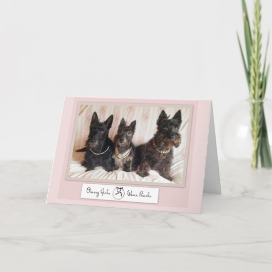 クラシー・ガールズ・衣服・パールズ・ノート・カード カード (正面)