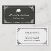 クラシー・シャルボード白黒大学院生 コーリングカード (正面/裏面)