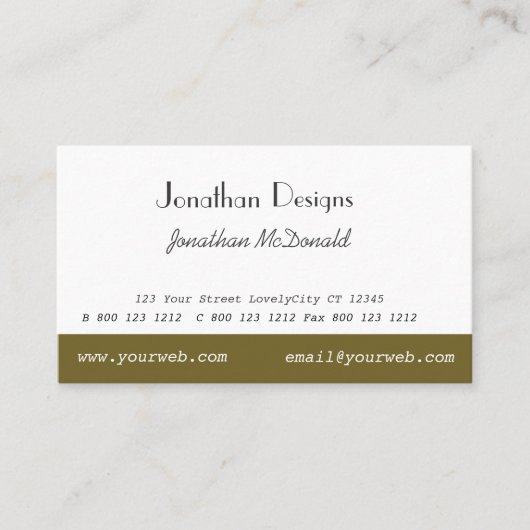 クラシ伝統的ーカスタム平モダンユニーク原 名刺 (正面)