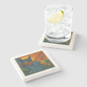 クラジーカットサンフラワーコースター ストーンコースター (横)