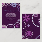 クラジー水玉模様バルミツワー披露宴カードパープル エンクロージャーカード (正面/裏面)