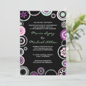 クラジー水玉模様抽象芸術結婚式招待状 招待状 (スタンド正面)