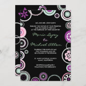 クラジー水玉模様抽象芸術結婚式招待状 招待状 (正面/裏面)