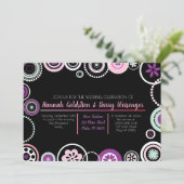 クラジー水玉模様抽象芸術結婚式招待状 招待状 (スタンド正面)