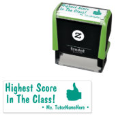 "クラスで最高のスコア!" +カスタム講師の名前 セルフインキングスタンプ (インサイチュ)