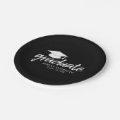 クラスと名前を付けた大学院キャップ – ブラックの変更 ペーパープレート (アングル)