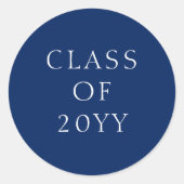 クラスのカスタム1年の青い丸いステッカー ラウンドシール (正面)