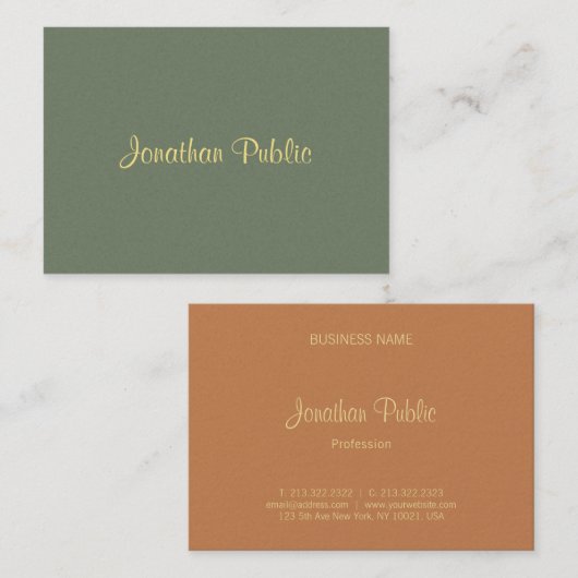 クラスのテンプレート手書きモダンプロフェッショナル 名刺 (正面/裏面)