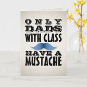 クラスのパパには口ひげがあるおもしろカード カード (黄色い花)