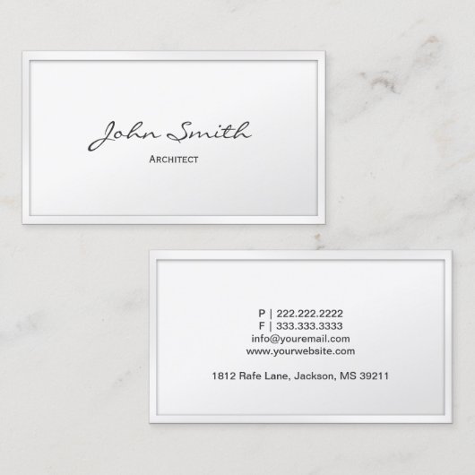 クラスのホワイトア縁どクテクトの名刺 名刺 (正面/裏面)