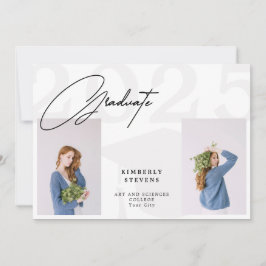 クラスのミニマルエレガントリスト2枚の写真卒業