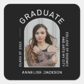 クラスのミニマルシンプル主義の卒業写真 スクエアシール (正面)