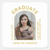 クラスのミニマルシンプル主義の卒業写真 スクエアシール (正面)