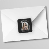 クラスのミニマルシンプル主義の卒業写真 スクエアシール